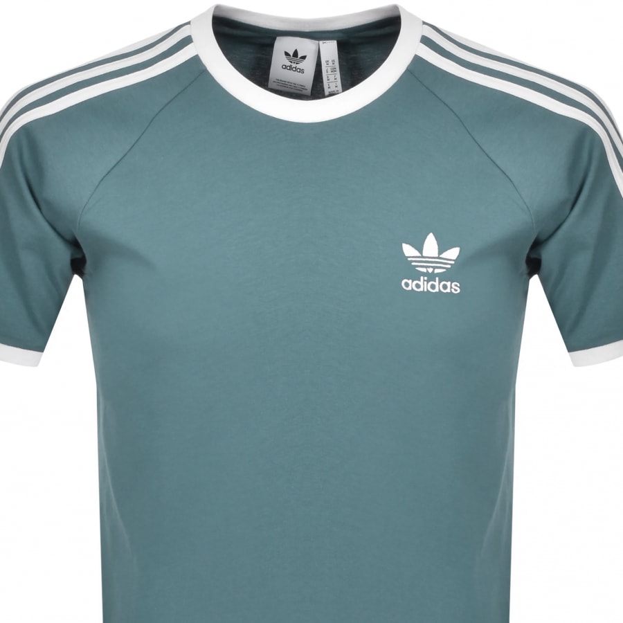 Alternative Image for Productadidas Originals 3 Stripe T Shirt Green2